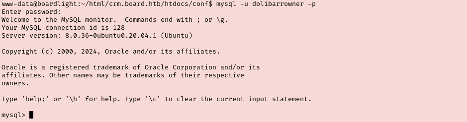 BoardLight - mysql 1