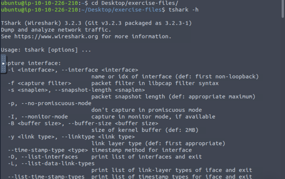 TShark Challenge 1 - TShark Help