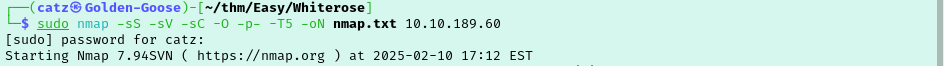 Whiterose - nmap start