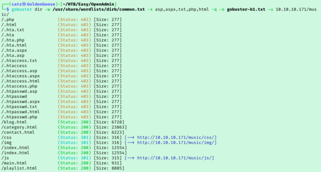 OpenAdmin - Gobuster 5