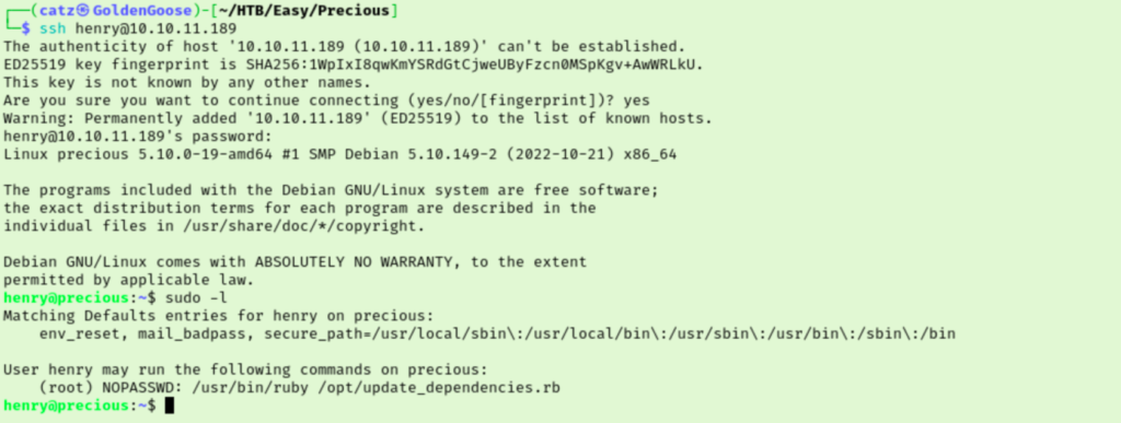 Precious - SSH 1