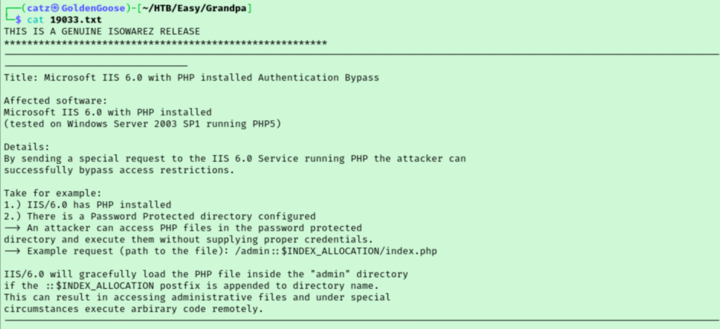 Grandpa - Exploit 2