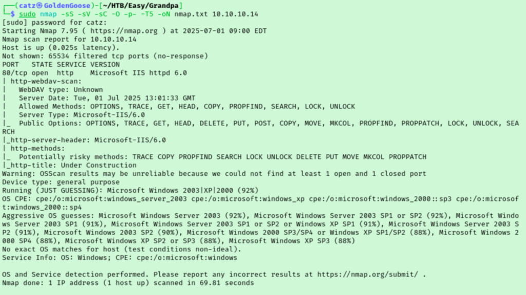 Grandpa - Nmap