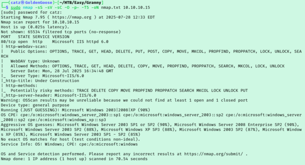Granny - Nmap