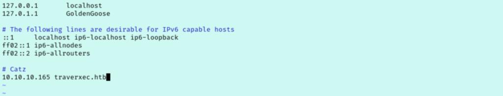 Traverxec - Hosts File